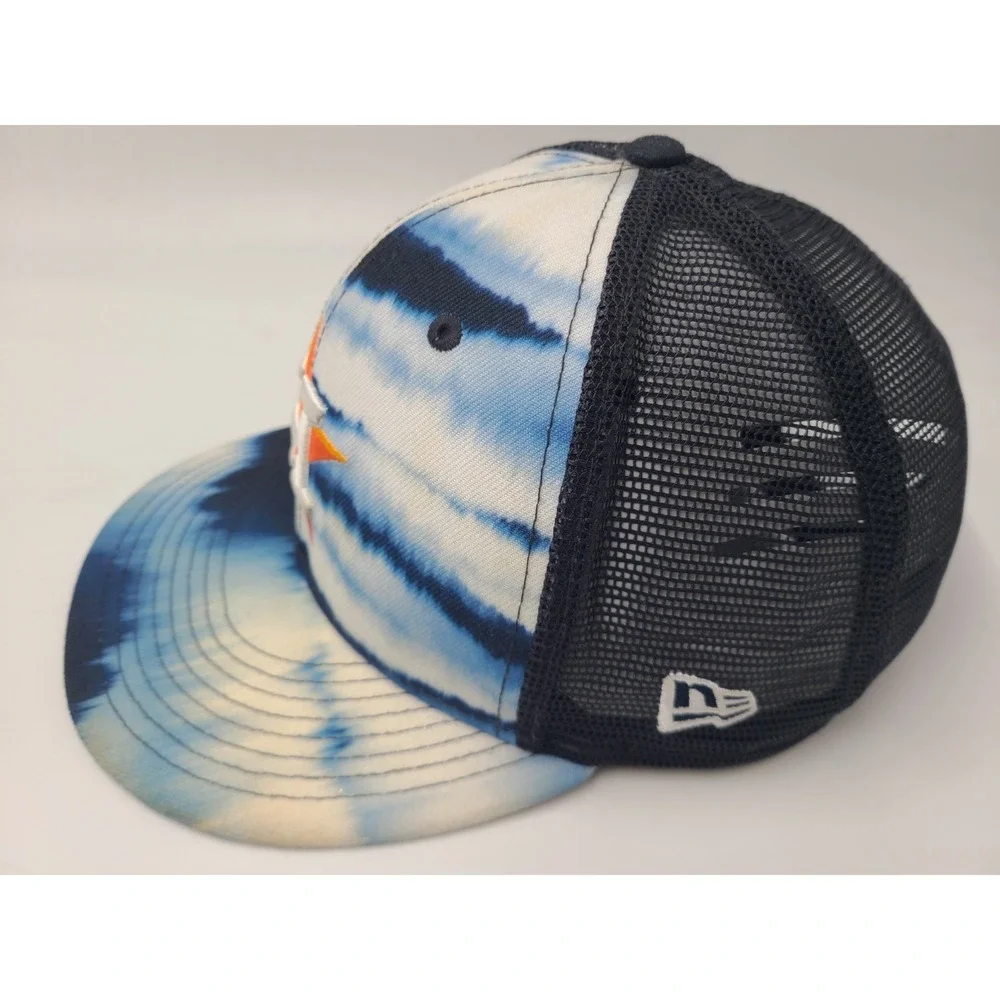 Houston Astros Tie Dye New Era 9Fifty Mesh Trucker‎ Snapback Hat Cap Blue White